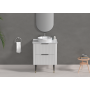 Line R-Corner Matte White All Drawers Vanity Cabinet Only